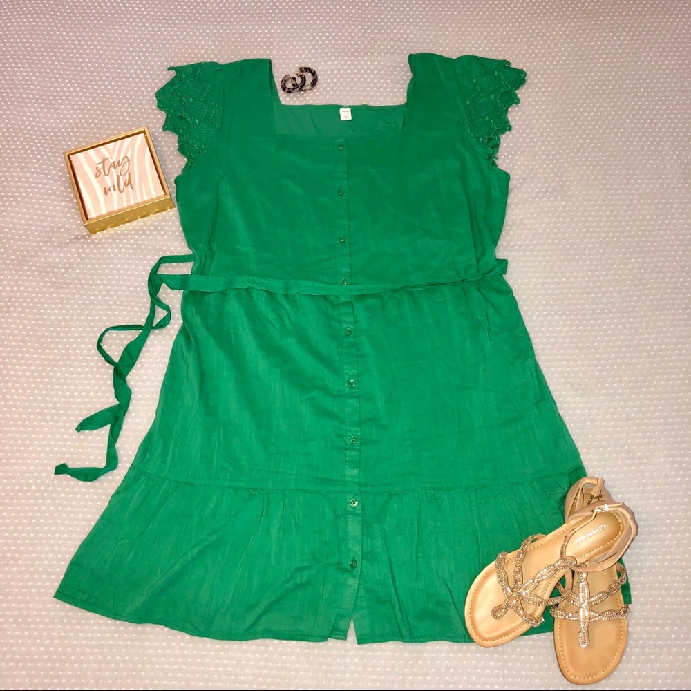 NWT Old Navy green cotton dress